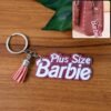 Plus Size Barbie Keychain – Glitter Finish & Tassel Charm