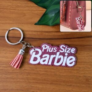 keychain-01_8c361847-b7f6-4fae-a0f6-d9e5ea96c098.jpg Plus Size Barbie Keychain – Glitter Finish & Tassel Charm