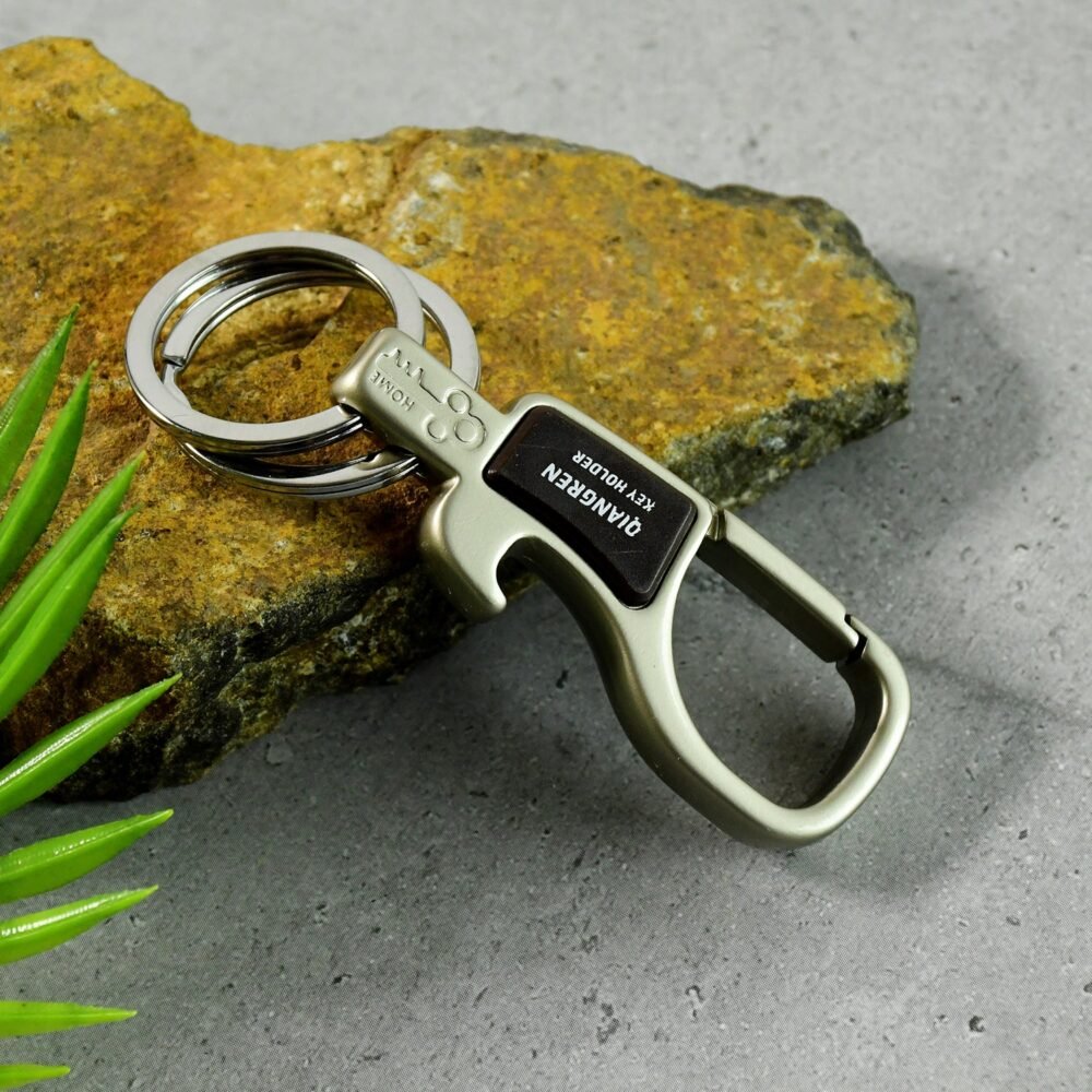 Metal Carabiner Keychain – Durable with Dual Rings & Clip Hook
