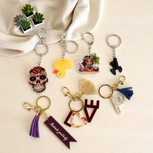 keychains-01.jpg Assorted Designer Keychains – Stylish Mix of 1 Pc