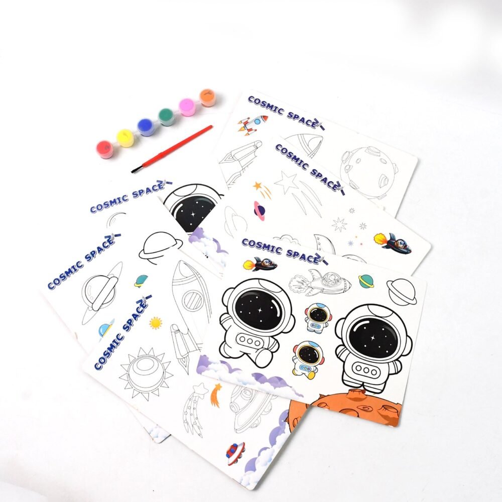 Kids Painting and Coloring Kit – Cosmic Space Theme for Creative Fun