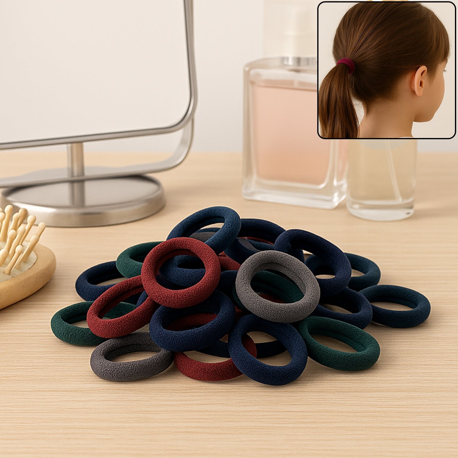 Small Hairbands ñ Multicolour Rubber Bands (Pack of 100) | Calm & Curl