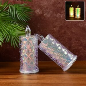 LED Candle Lights – Decorative Holographic Set of 2 with Flickering Glow