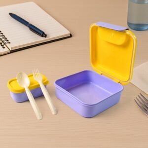 Kids Lunch Box Set – Compact with Spoon, Fork & Snack Container