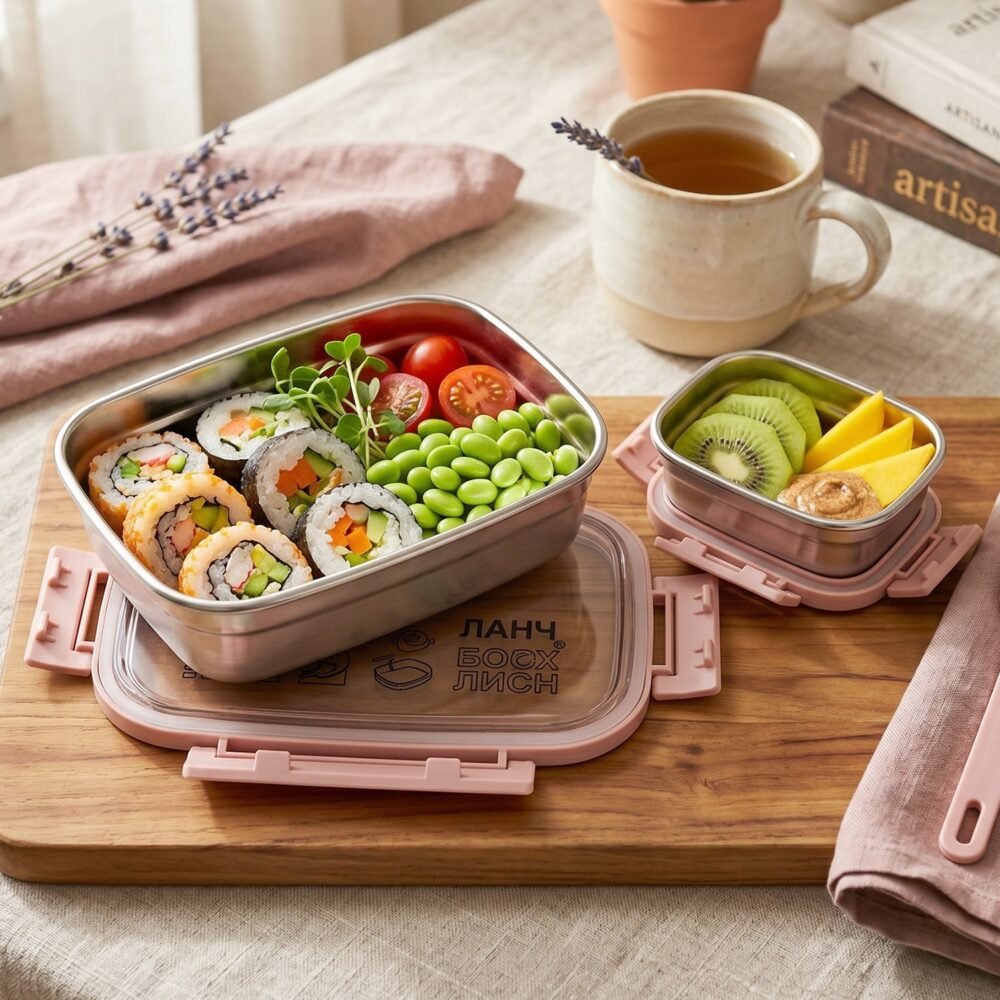 Kids Stainless Steel Lunch Box Set – Leak-Proof & Durable
