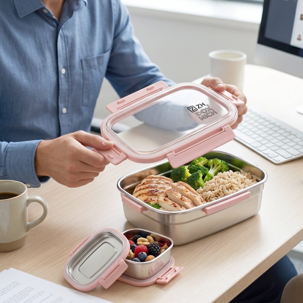 Kids Stainless Steel Lunch Box Set – Leak-Proof & Durable