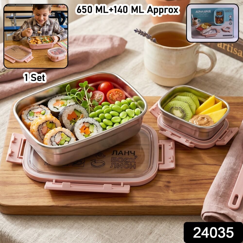 Kids Stainless Steel Lunch Box Set – Leak-Proof & Durable