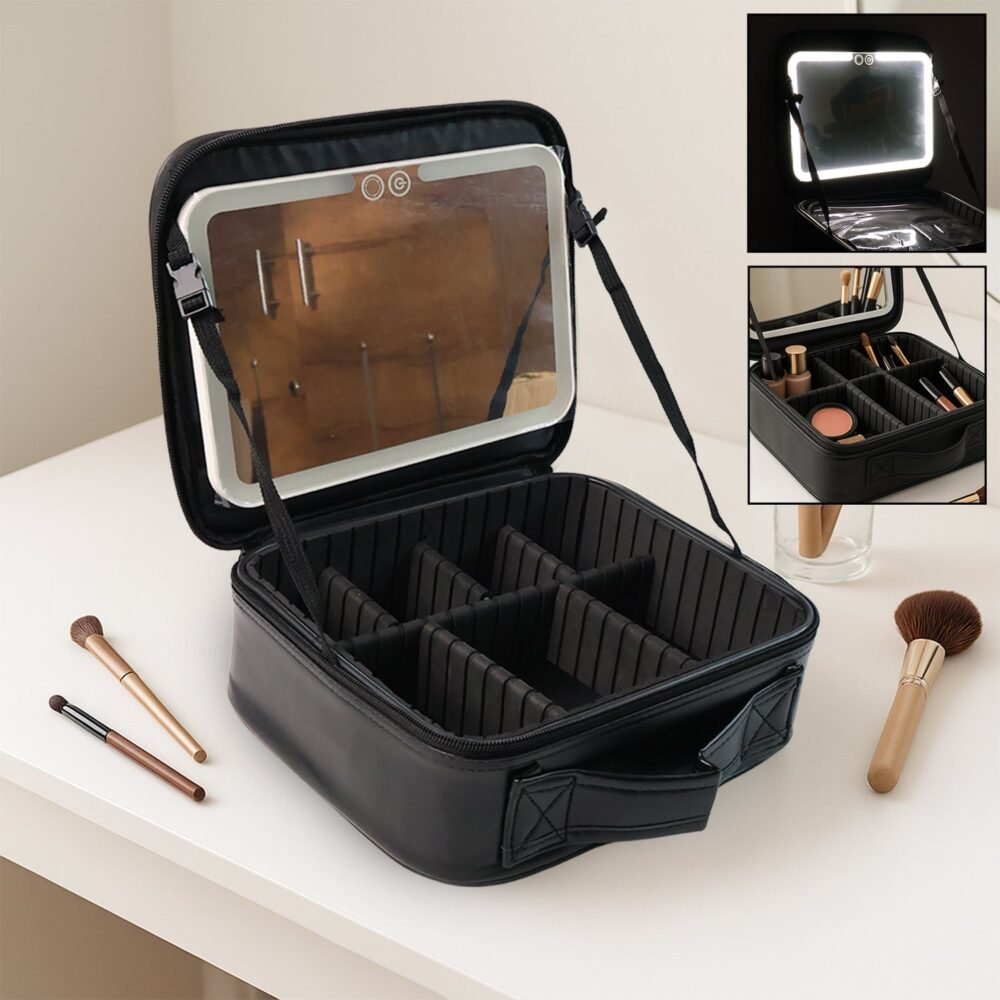 makeup-bag-01.jpg LED Light Makeup Organizer Box – Portable Cosmetic Storage with Mirror