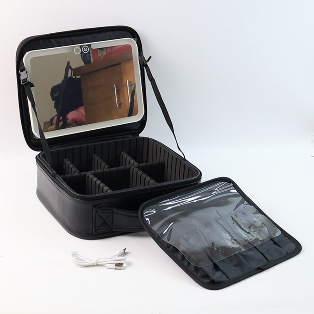 makeup-bag-04.jpg LED Light Makeup Organizer Box – Portable Cosmetic Storage with Mirror