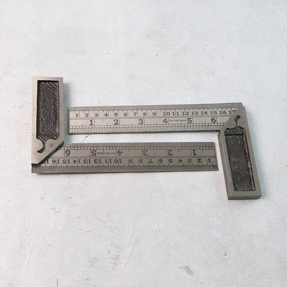 Metal Try Square Ruler Set – Durable 2-Piece Precision Tool