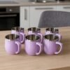 Double Wall Stainless Steel Mug Set – Insulated 6-Pc 200ml