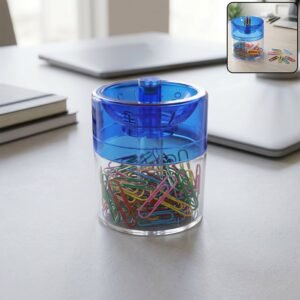 Magnetic Pin & Paper Clip Dispenser – Compact Desk Organizer for Office & Home
