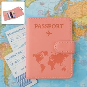 World Map Travel Passport Holder – Compact & Durable Organizer