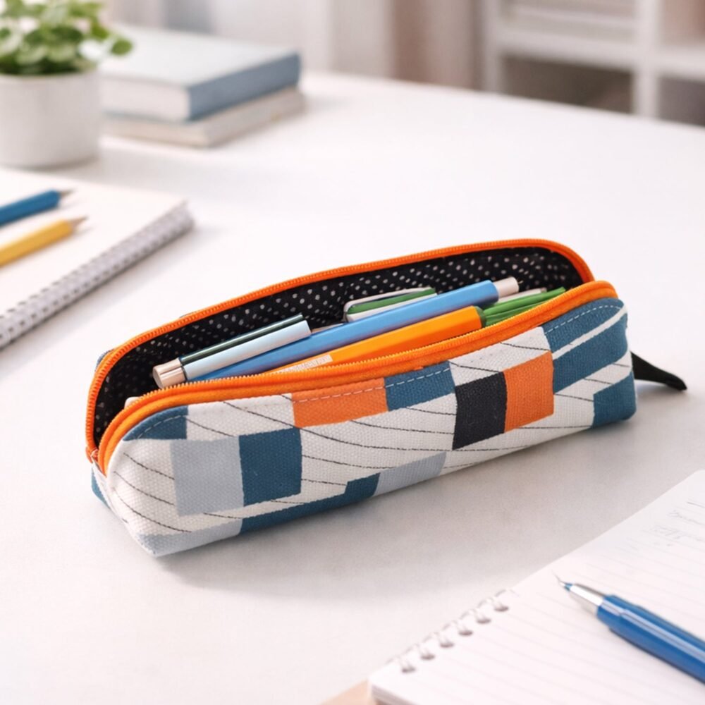 pencilpouch4-02.jpg Designer Fabric Zipper Pencil Pouch – Compact & Stylish Organizer