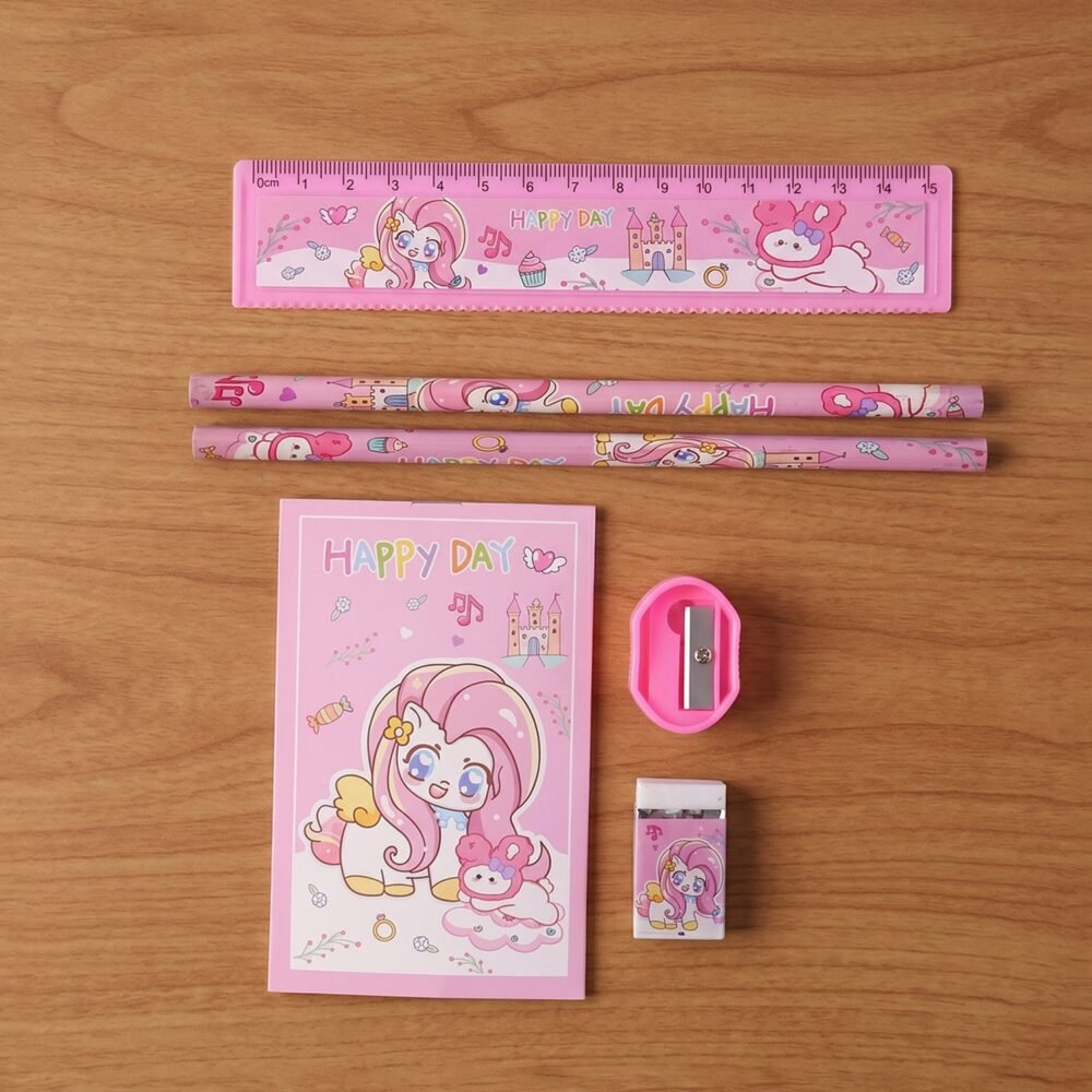 Cartoon Stationery Gift Set – Complete Kids School Supplies with Unicorn Design