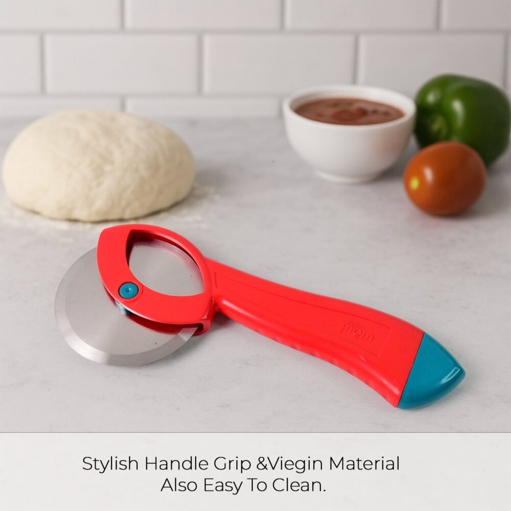 Stainless Steel Pizza Cutter – Ergonomic Grip & Sharp Rotary Blade