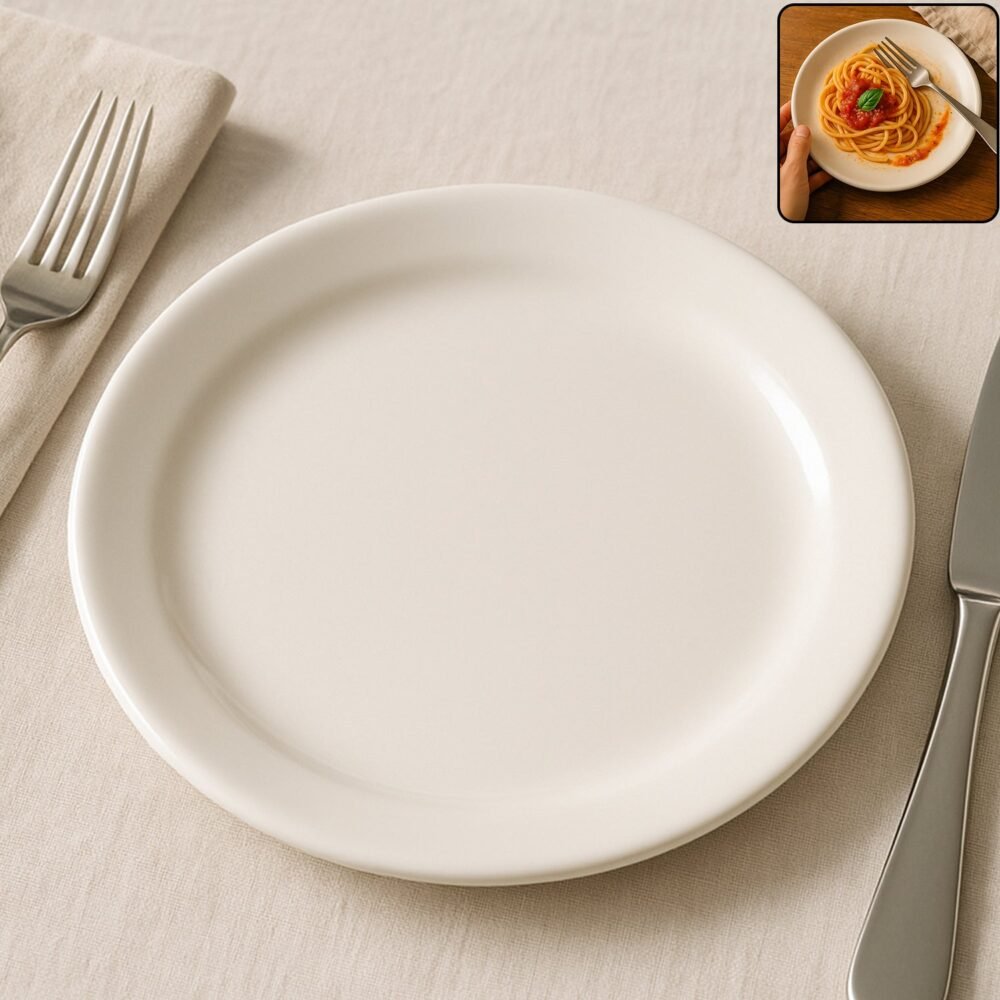 plate-01.jpg Plastic Round Dinner Plate – 23 cm Durable & Glossy