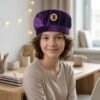 Velvet Boys Cap – Elegant Festive Headwear with Stone Brooch