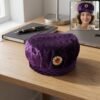 Velvet Boys Cap – Elegant Festive Headwear with Stone Brooch