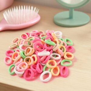 rubber-band-01_6cecc3a7-3c8d-4a6c-9c02-09f7b6558318.jpg Soft Elastic Hair Bands for Kids – 100-Pack Colorful No-Metal Hair Ties