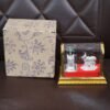 Kamdhenu Cow Idol Set – Silver-Plated Pooja Decor with Tulsi Plant