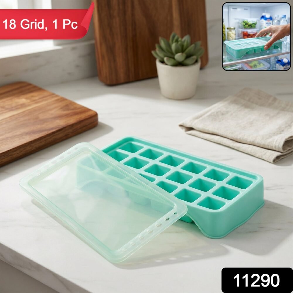 Ice Cube Tray – Leak-Proof with 18-Grid Silicone Design
