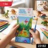 Kids Watercolour Painting Book – Dinosaur Theme & Brushes for Creativity