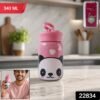 Glass Drinking Bottle – Durable & Cute Cartoon Design