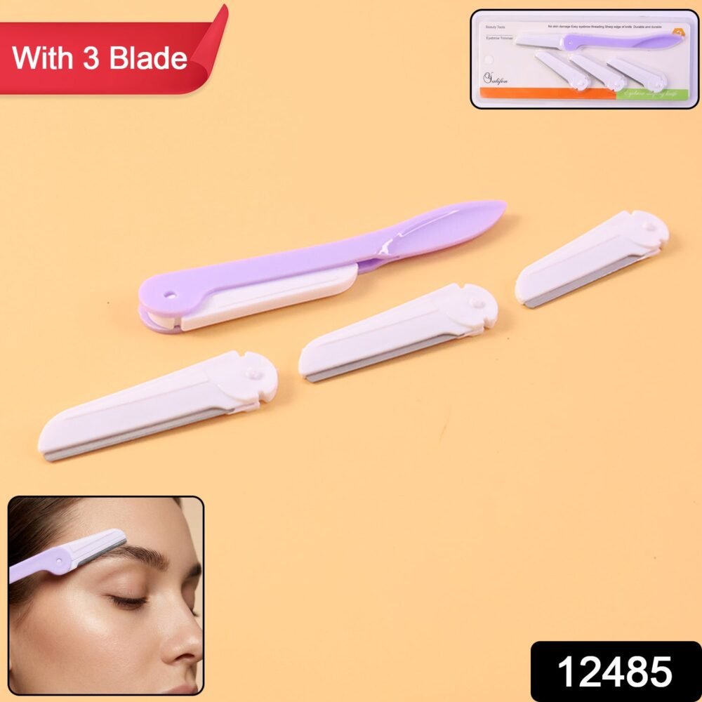Eyebrow Razor with 3 Replaceable Blades – Precision Facial Grooming