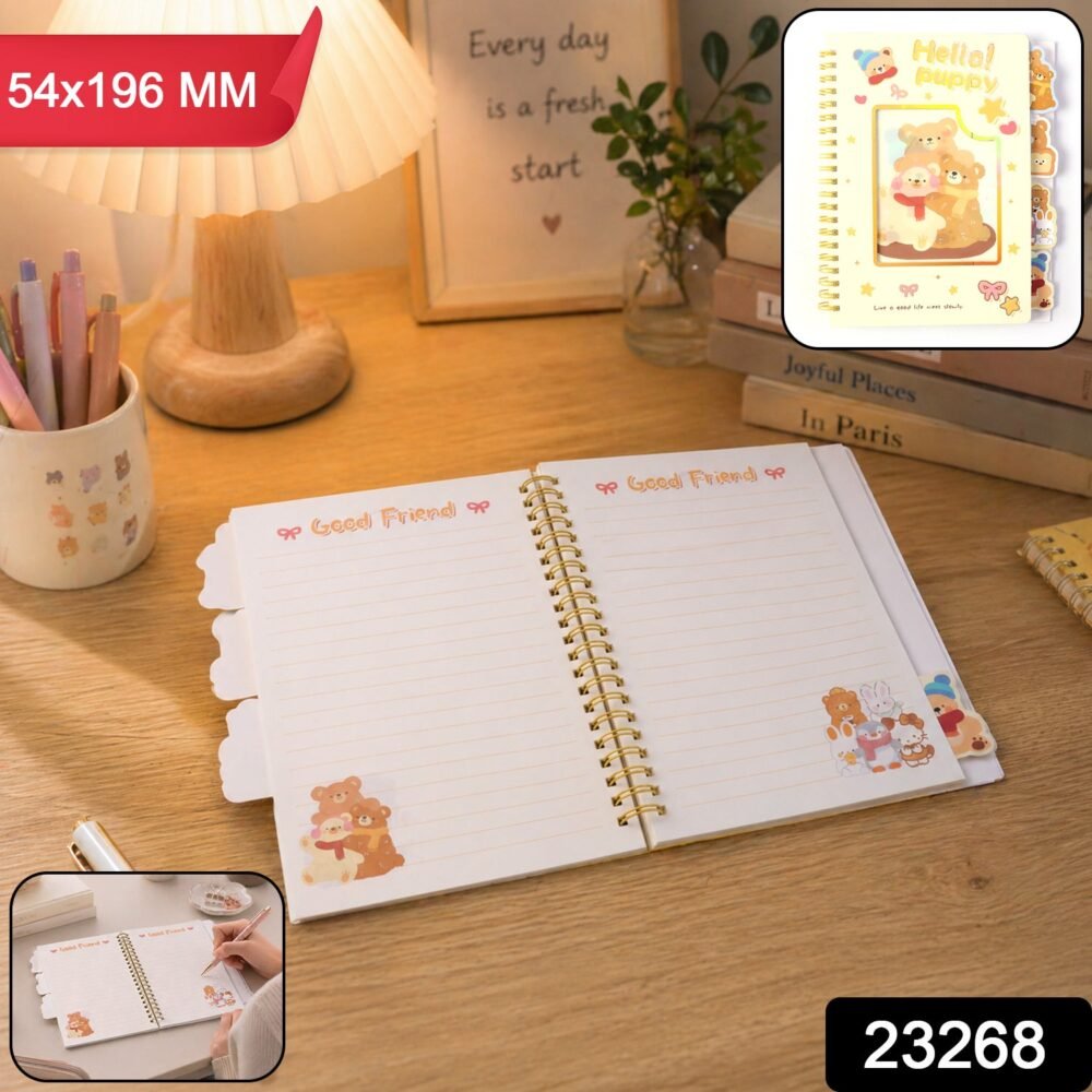 Cute Cartoon Spiral Diary – Compact & Durable Writing Journal