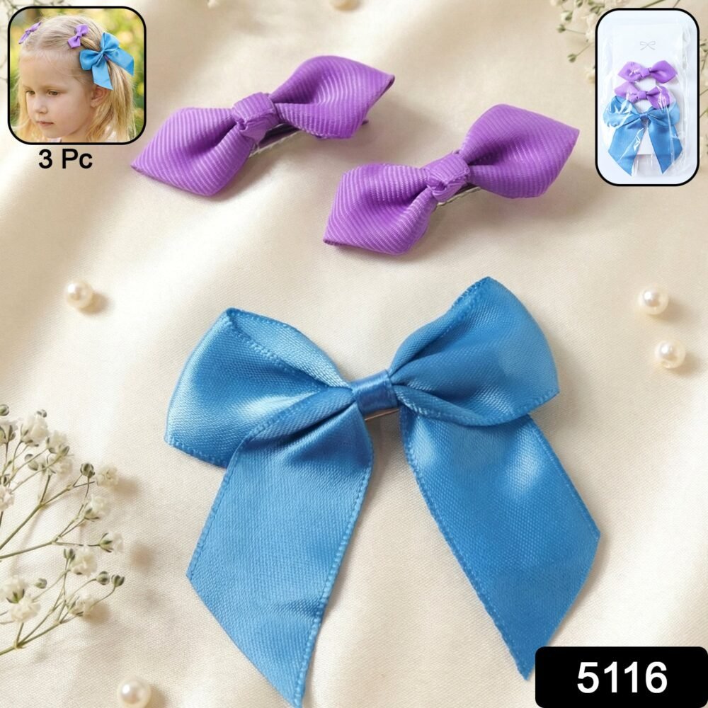 sku_af0d39bd-1c69-43c9-b2a3-d4d31f1fc993.jpg Satin Ribbon Bow Hair Clips – Elegant 3 Pc Girls' Set