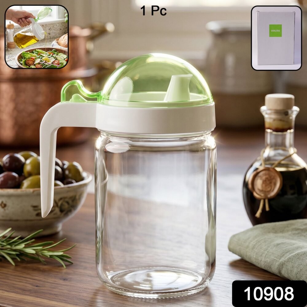 Glass Oil Bottle – 580ml Leak-Proof & Easy Pour Design