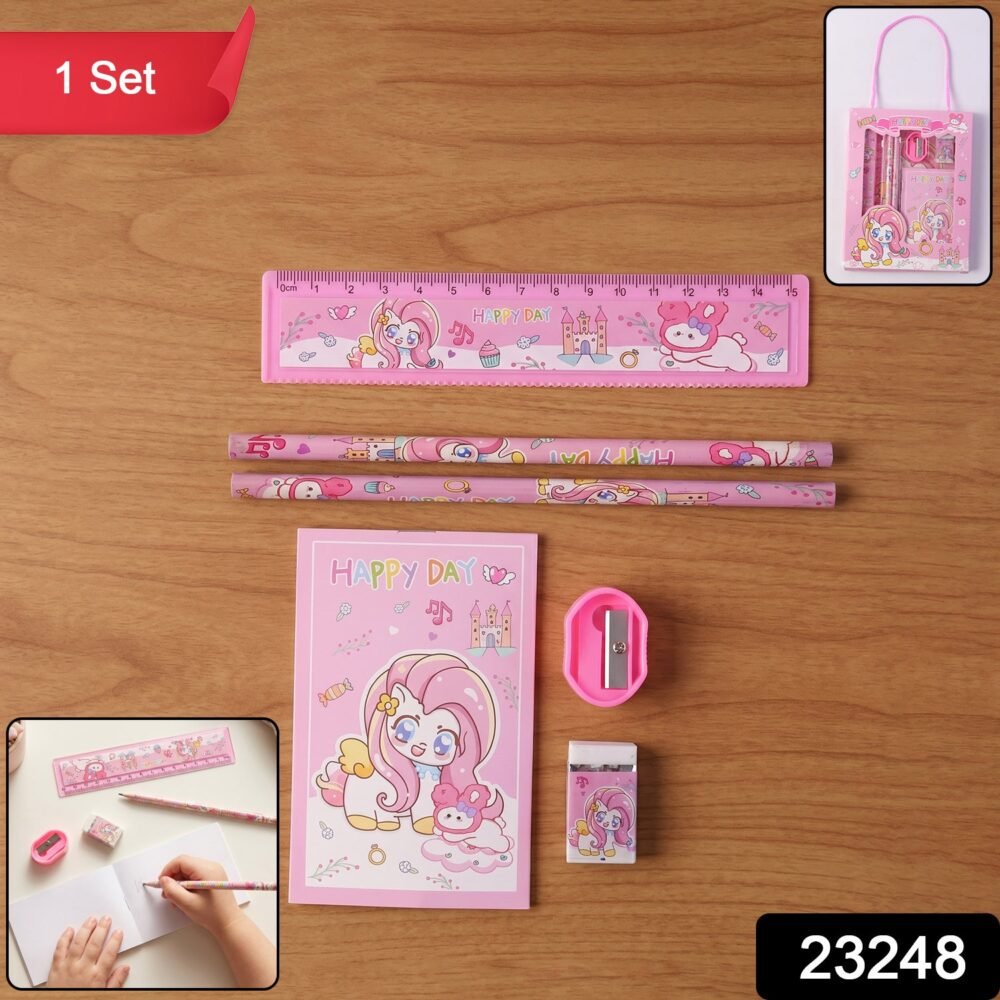 Cartoon Stationery Gift Set – Complete Kids School Supplies with Unicorn Design
