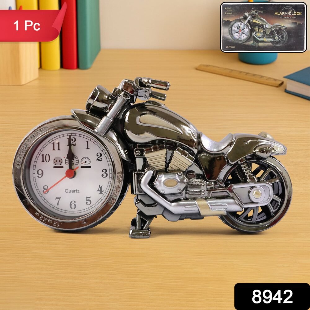 Motorcycle Alarm Clock – Stylish Analog Table Clock for Home Decor