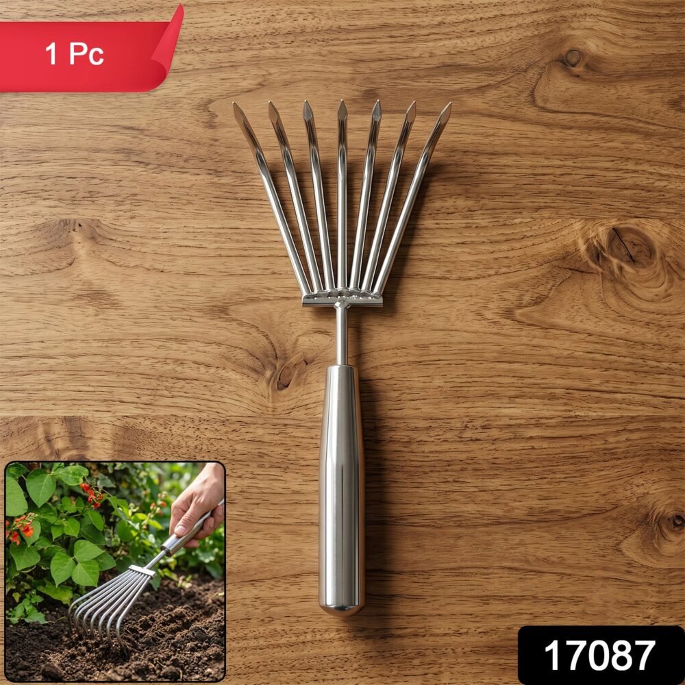 sku_d842d60f-d75d-4a65-9816-ace035c72c05.jpg Stainless Steel Garden Rake – Durable & Rust-Resistant Tool for Easy Gardening