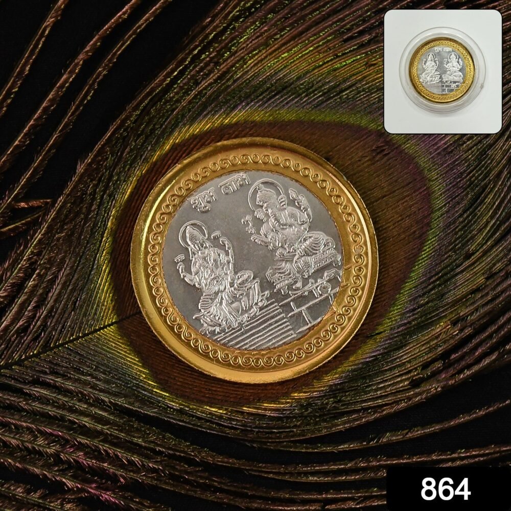 sku_e71154bc-ee7b-4242-bc51-37e2fe9ec254.jpg Lakshmi Ganesh Dual-Tone Religious Coin – Auspicious Symbol of Prosperity
