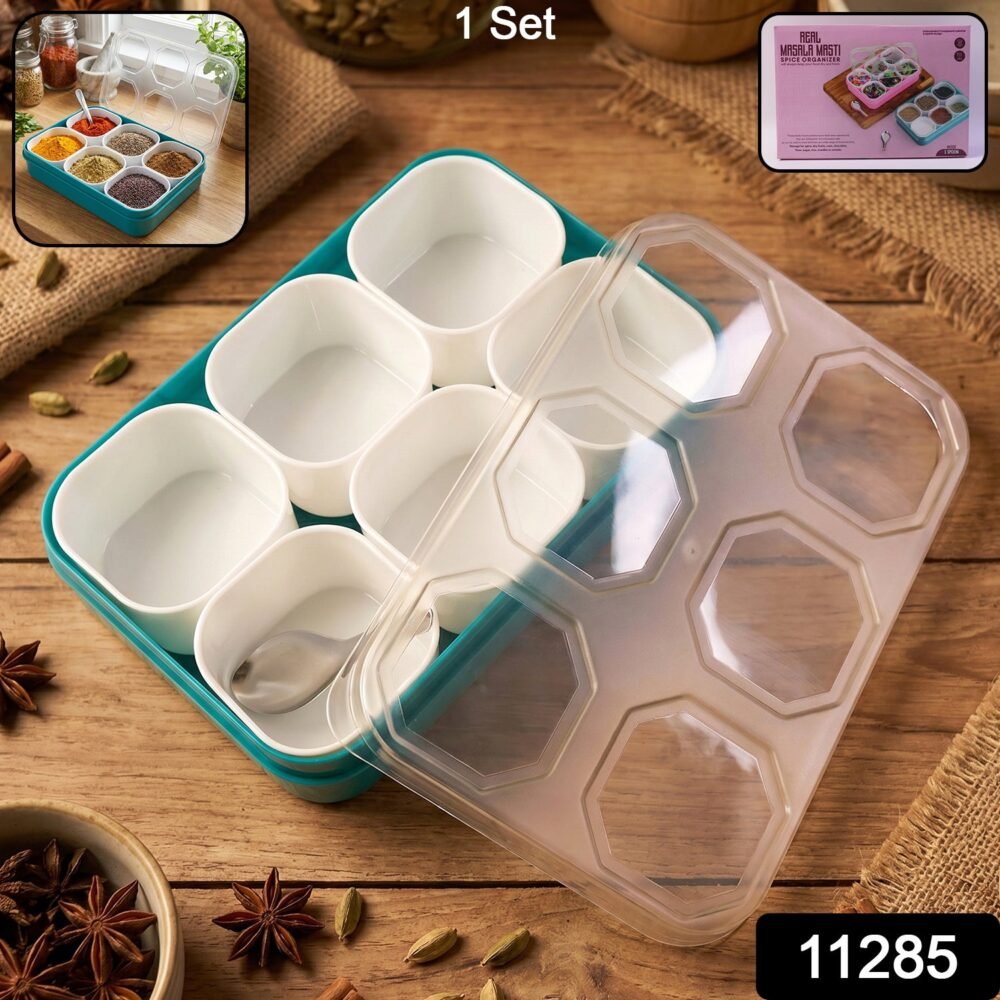 Spice Storage Box – 6 Compartments for Easy Kitchen Organization