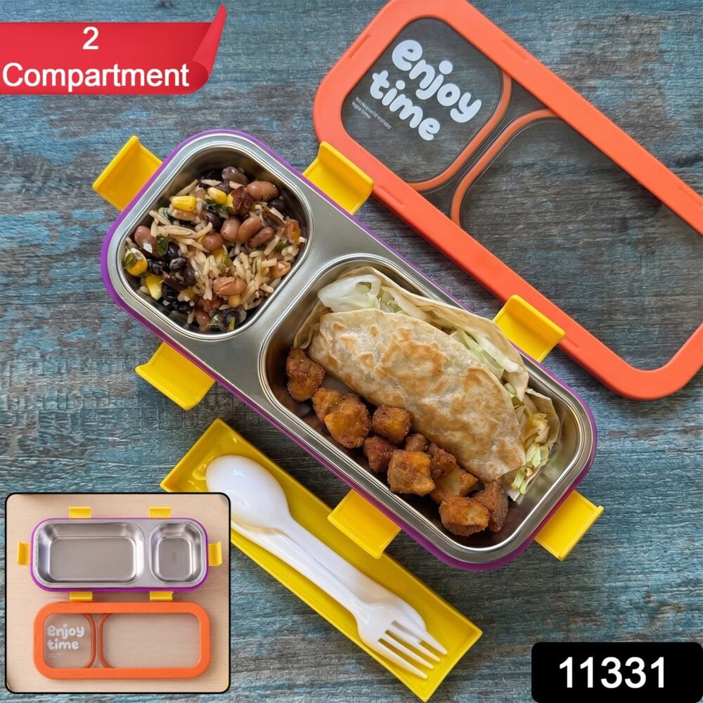 sku_f6850944-217c-47dc-99b7-34f543f49dc3.jpg Stainless Steel Leak-Proof Lunch Box – 2 Compartments & Secure Seal