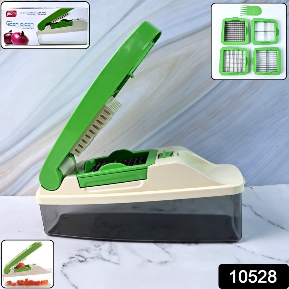 Vegetable Chopper – Quick Nicer Dicer with 4 Stainless Blades