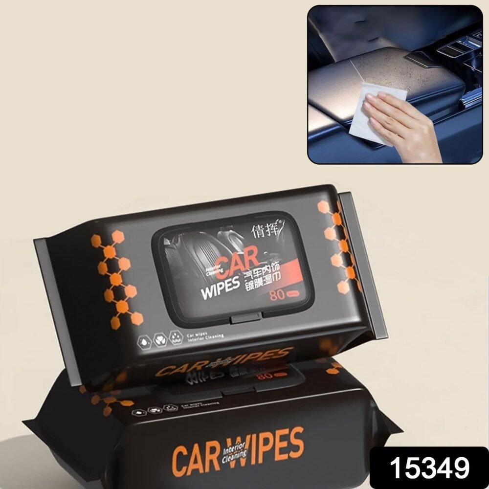 Car Cleaning Wipes ñ Dashboard & Interior Polish (80 Pcs) | Velvet Wheels