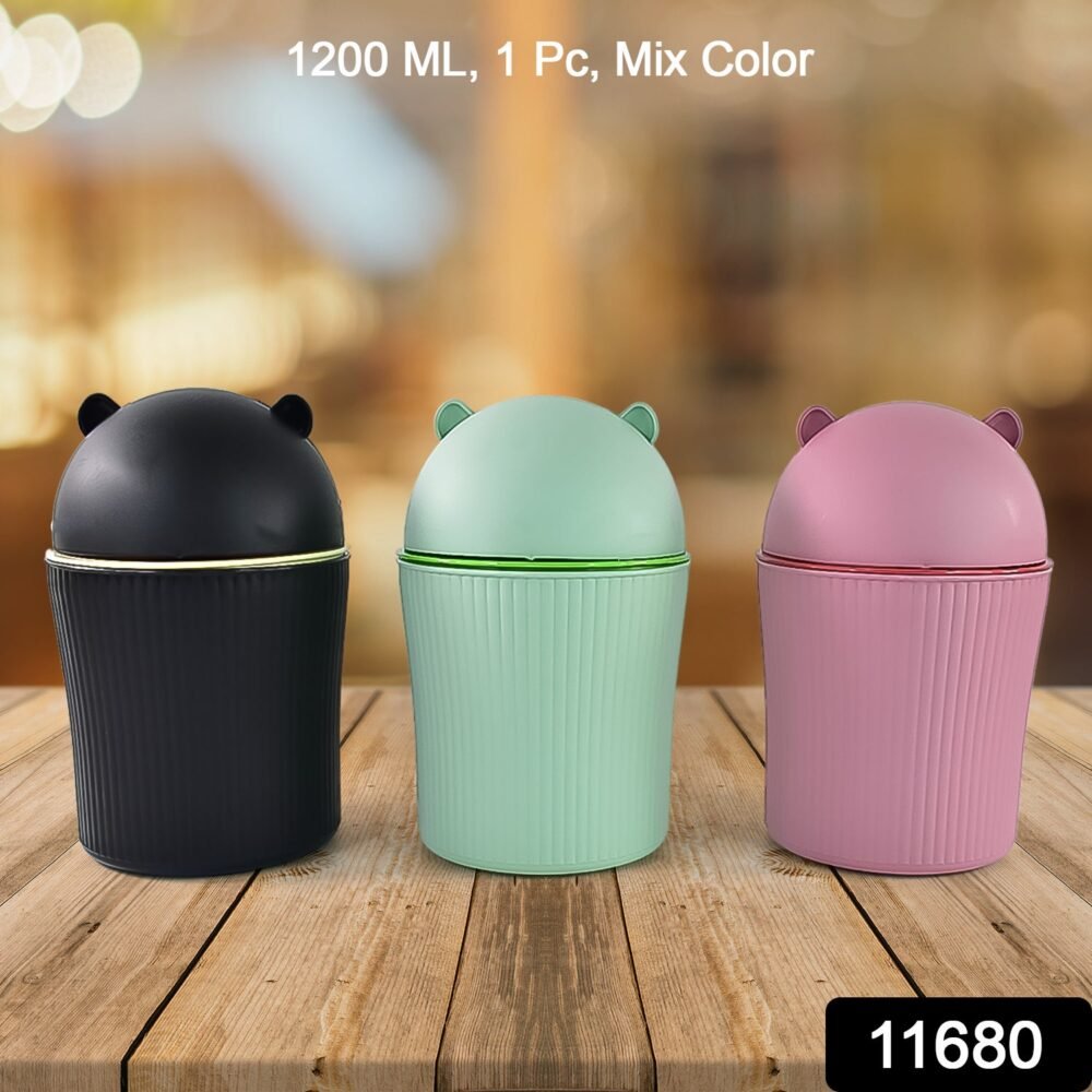 Mini Tabletop Dustbin – Compact 1200 ML Swing Lid Bin