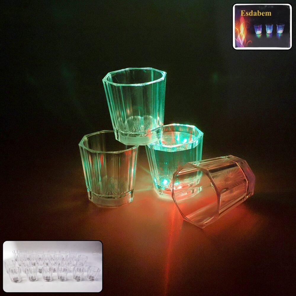 smalllightGlasses-WOSKU-01.jpg LED Light-Up Shot Glass Set – Vibrant Party Drinkware 24 Pc