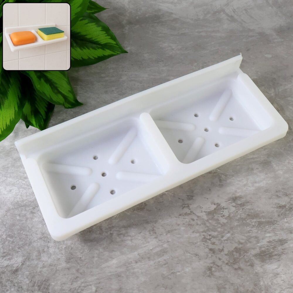 soap-dish-holder-01_c201e06e-6413-424b-afd9-ec2cdce6788f.jpg Double Compartment Wall Mounted Soap & Sponge Holder – Space Saver
