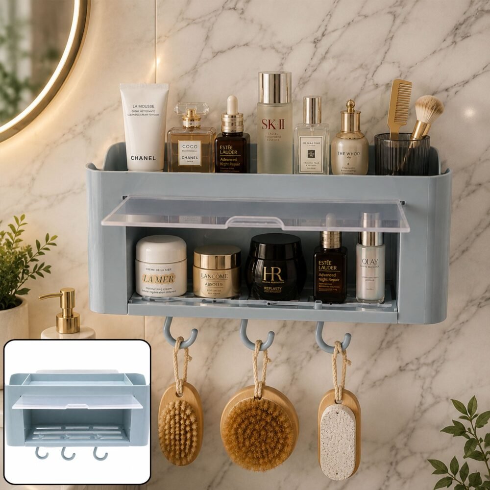 Wall Mounted Storage Organizer Shelf – Space-Saving Bathroom & Kitchen Solution
