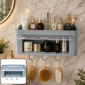 Wall Mounted Storage Organizer Shelf – Space-Saving Bathroom & Kitchen Solution
