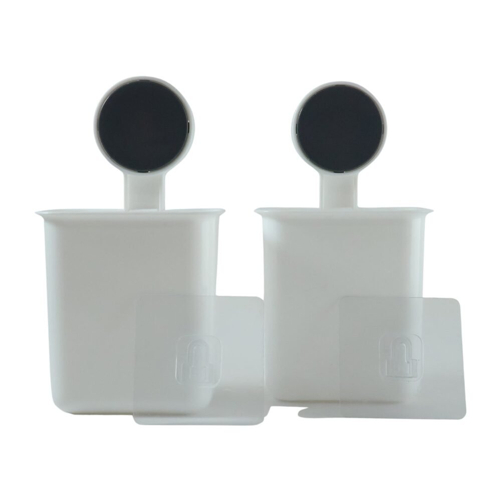 Wall Mounted Toothbrush Holder – Easy Adhesive Installation (2 Pc)