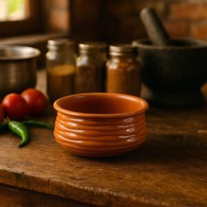 Terracotta-Style Serving Bowl – Glossy, Durable & Multipurpose