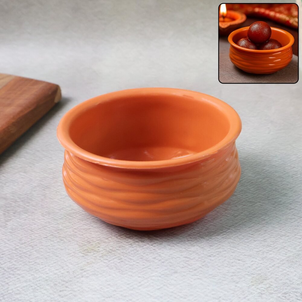 Terracotta-Style Serving Bowl – Glossy, Durable & Multipurpose