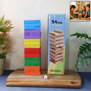 Wooden Stacking Tower Game – 54-Piece Classic Fun