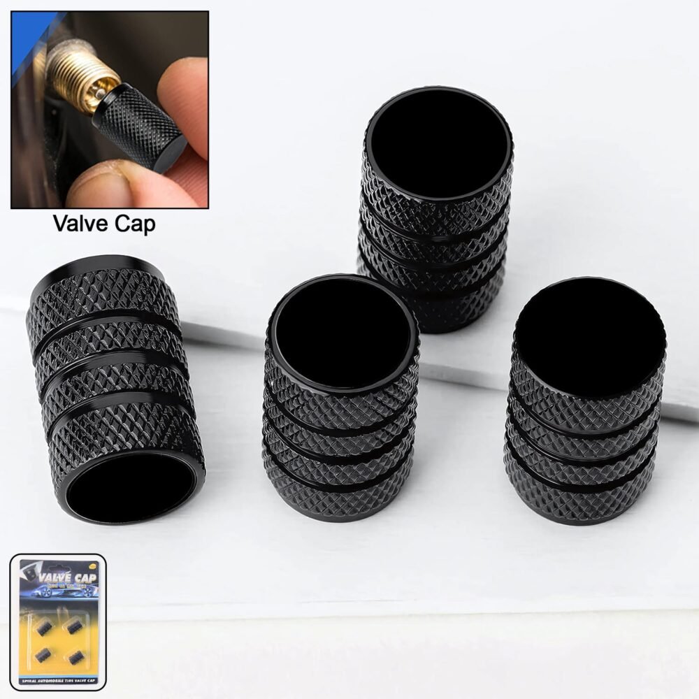 Tire Valve Stem Caps – Durable Silver Aluminium Set of 4